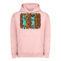 Pigment Salmon sunflower cactus leopard brushstroke Urban Hoodie - AdoDesignShop