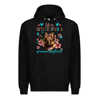 Black life is better with a german shepherd Premium Hoodie - Jasminsmagicworld