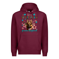 Burgundy life is better with a german shepherd Premium Hoodie - Jasminsmagicworld
