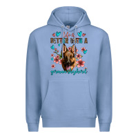 Colony Blue life is better with a german shepherd Premium Hoodie - Jasminsmagicworld