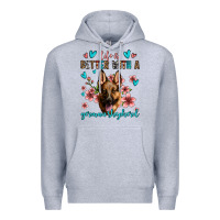Heather Grey life is better with a german shepherd Premium Hoodie - Jasminsmagicworld