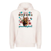 Pale Pink life is better with a german shepherd Premium Hoodie - Jasminsmagicworld