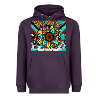 Plum turquoise gemstone sunflower Heavyweight Hoodie - Zillion Design Studio