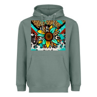 Sage turquoise gemstone sunflower Heavyweight Hoodie - Zillion Design Studio