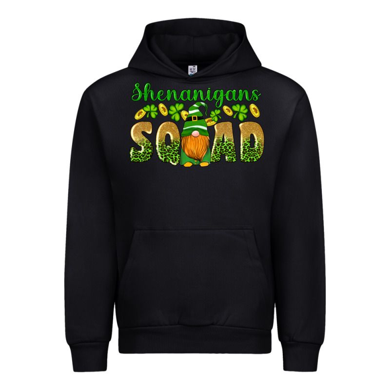 Shenanigans Squad Gnomes Shamrock Gold Leopard Glitter Urban Hoodie by Artiststas | Teevron