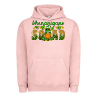 Pigment Salmon shenanigans squad gnomes shamrock gold leopard glitter Urban Hoodie - Artiststas
