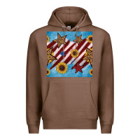 Chestnut western star with sunflower seamless pattern Premium Hoodie - BundleAndBundleShop