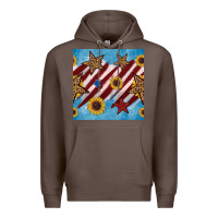 Coffee western star with sunflower seamless pattern Premium Hoodie - BundleAndBundleShop