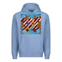 Colony Blue western star with sunflower seamless pattern Premium Hoodie - BundleAndBundleShop