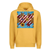 Mustard western star with sunflower seamless pattern Premium Hoodie - BundleAndBundleShop