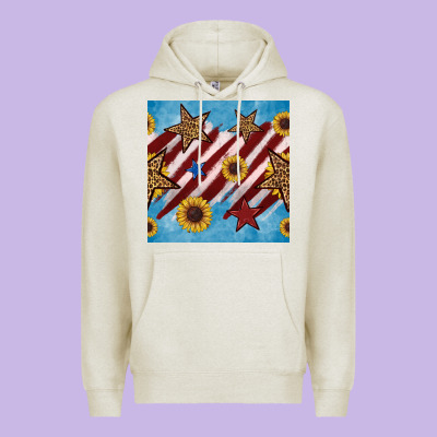Western Star With Sunflower Seamless Pattern Premium Hoodie Designed By Bundleandbundleshop