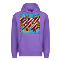 Purple western star with sunflower seamless pattern Premium Hoodie - BundleAndBundleShop