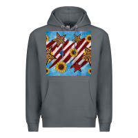 Rock western star with sunflower seamless pattern Premium Hoodie - BundleAndBundleShop