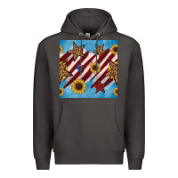 Smoke western star with sunflower seamless pattern Premium Hoodie - BundleAndBundleShop