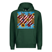 Sports Green western star with sunflower seamless pattern Premium Hoodie - BundleAndBundleShop