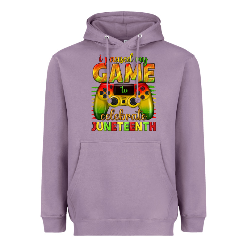 I Paused My Game Celebrate Juneteenth Heavyweight Hoodie by texasbilliewilder | Teevron