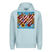 Blue Mist western star with sunflower seamless pattern Premium Hoodie - BundleAndBundleShop