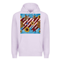 Lilac western star with sunflower seamless pattern Premium Hoodie - BundleAndBundleShop