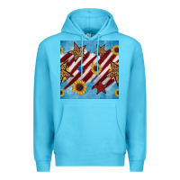 Ocean Blue western star with sunflower seamless pattern Premium Hoodie - BundleAndBundleShop