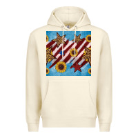 Sandshell western star with sunflower seamless pattern Premium Hoodie - BundleAndBundleShop