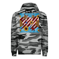 Slate Camo western star with sunflower seamless pattern Premium Hoodie - BundleAndBundleShop