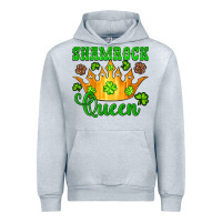 Heather Grey shamrock queen crown leopard glitter Urban Hoodie - Artiststas