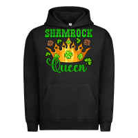 Pigment Black shamrock queen crown leopard glitter Urban Hoodie - Artiststas