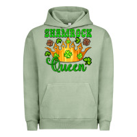 Pigment Oil Green shamrock queen crown leopard glitter Urban Hoodie - Artiststas