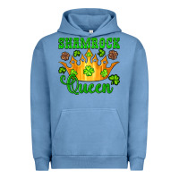 Pigment Pebble Blue shamrock queen crown leopard glitter Urban Hoodie - Artiststas