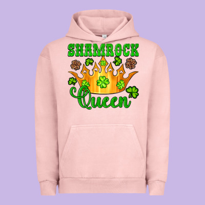 Shamrock Queen Crown Leopard Glitter Urban Hoodie Designed By Artiststas