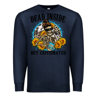 Navy dead inside but caffeinated Premium Sweatshirt - Zillion Design Studio