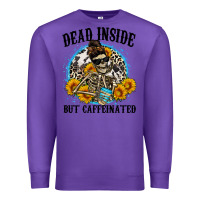 Purple dead inside but caffeinated Premium Sweatshirt - Zillion Design Studio