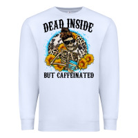 White dead inside but caffeinated Premium Sweatshirt - Zillion Design Studio