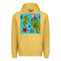 Antique Gold 4th of july cacti seamless pattern Premium Hoodie - BundleAndBundleShop