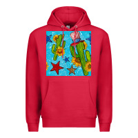 Cardinal 4th of july cacti seamless pattern Premium Hoodie - BundleAndBundleShop