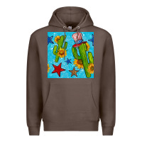 Coffee 4th of july cacti seamless pattern Premium Hoodie - BundleAndBundleShop