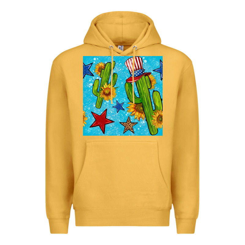 4th Of July Cacti Seamless Pattern Premium Hoodie by BundleAndBundleShop | Teevron