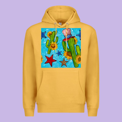 4th Of July Cacti Seamless Pattern Premium Hoodie Designed By Bundleandbundleshop