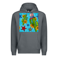 Rock 4th of july cacti seamless pattern Premium Hoodie - BundleAndBundleShop