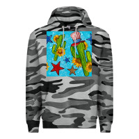 Slate Camo 4th of july cacti seamless pattern Premium Hoodie - BundleAndBundleShop