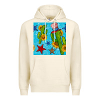 Tofu 4th of july cacti seamless pattern Premium Hoodie - BundleAndBundleShop