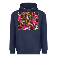 Navy sunflower cowhide Heavyweight Hoodie - Zillion Design Studio