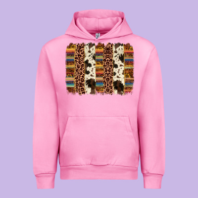 Serape Sunflower Cowhide Leopard Brushstroke Urban Hoodie Designed By Adodesignshop