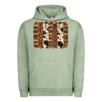 Pigment Oil Green serape sunflower cowhide leopard brushstroke Urban Hoodie - AdoDesignShop