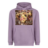 Lavender leopard cow Heavyweight Hoodie - Zillion Design Studio