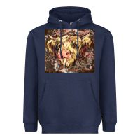 Navy leopard cow Heavyweight Hoodie - Zillion Design Studio