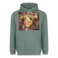 Sage leopard cow Heavyweight Hoodie - Zillion Design Studio