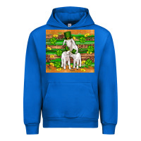 Cobalt st patricks goat family shamrock gold serape leopard glitter wooden tu Urban Hoodie - Artiststas