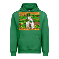 Emerald st patricks goat family shamrock gold serape leopard glitter wooden tu Urban Hoodie - Artiststas