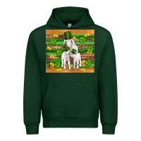 Forest Green st patricks goat family shamrock gold serape leopard glitter wooden tu Urban Hoodie - Artiststas